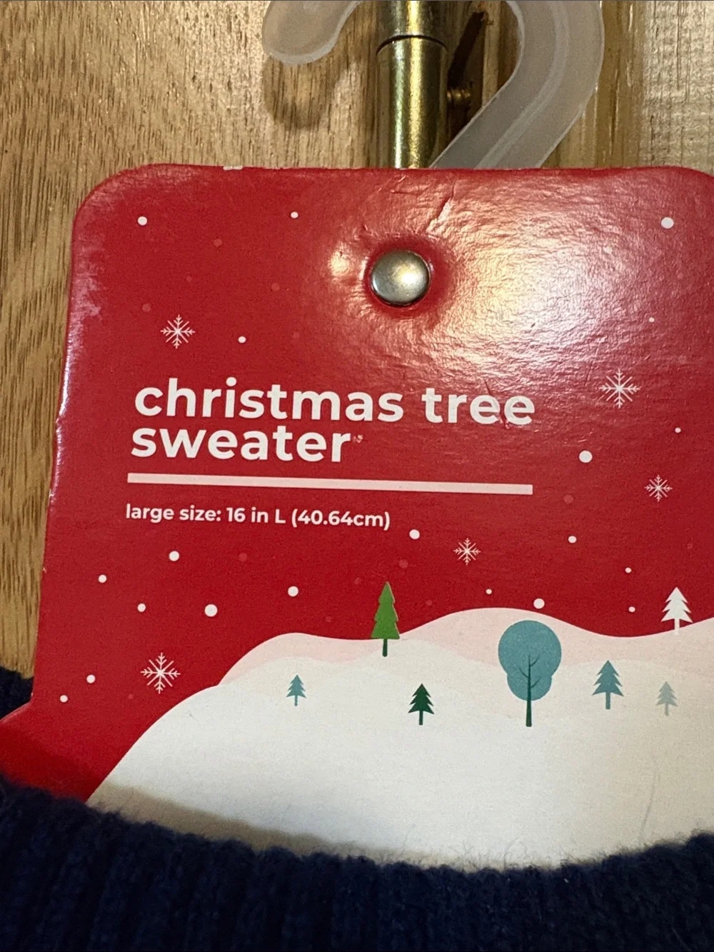 Holiday Dog Sweater - Red with Green & Yellow Trees